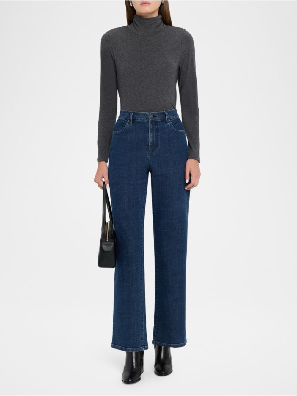 Eileen Fisher | Straight-Leg Stretch Cotton Denim Jeans | Size Medium